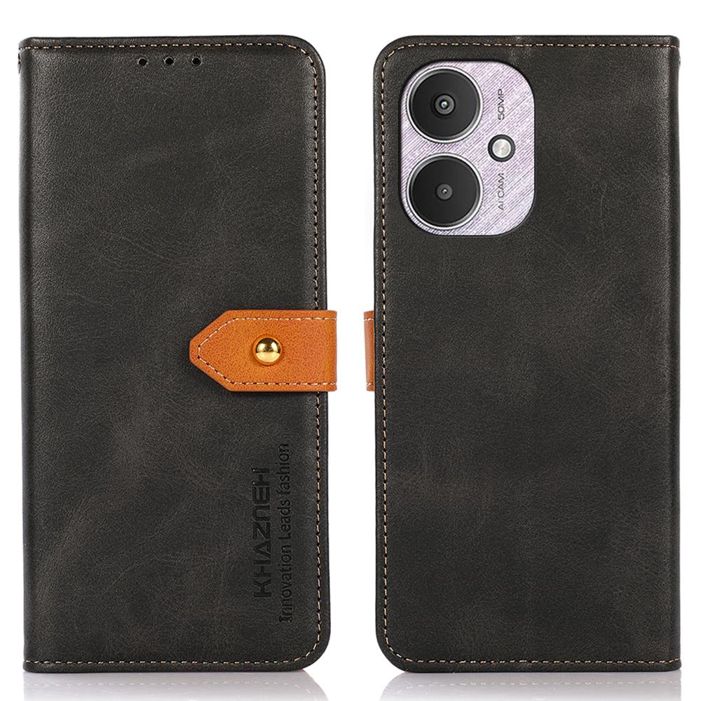 KHAZNEH For Xiaomi Redmi 13C 4G/13C 5G/Poco C65 4G/Poco M6 5G/13R 5G Case PU Leather Fully Wrapped Phone Cover