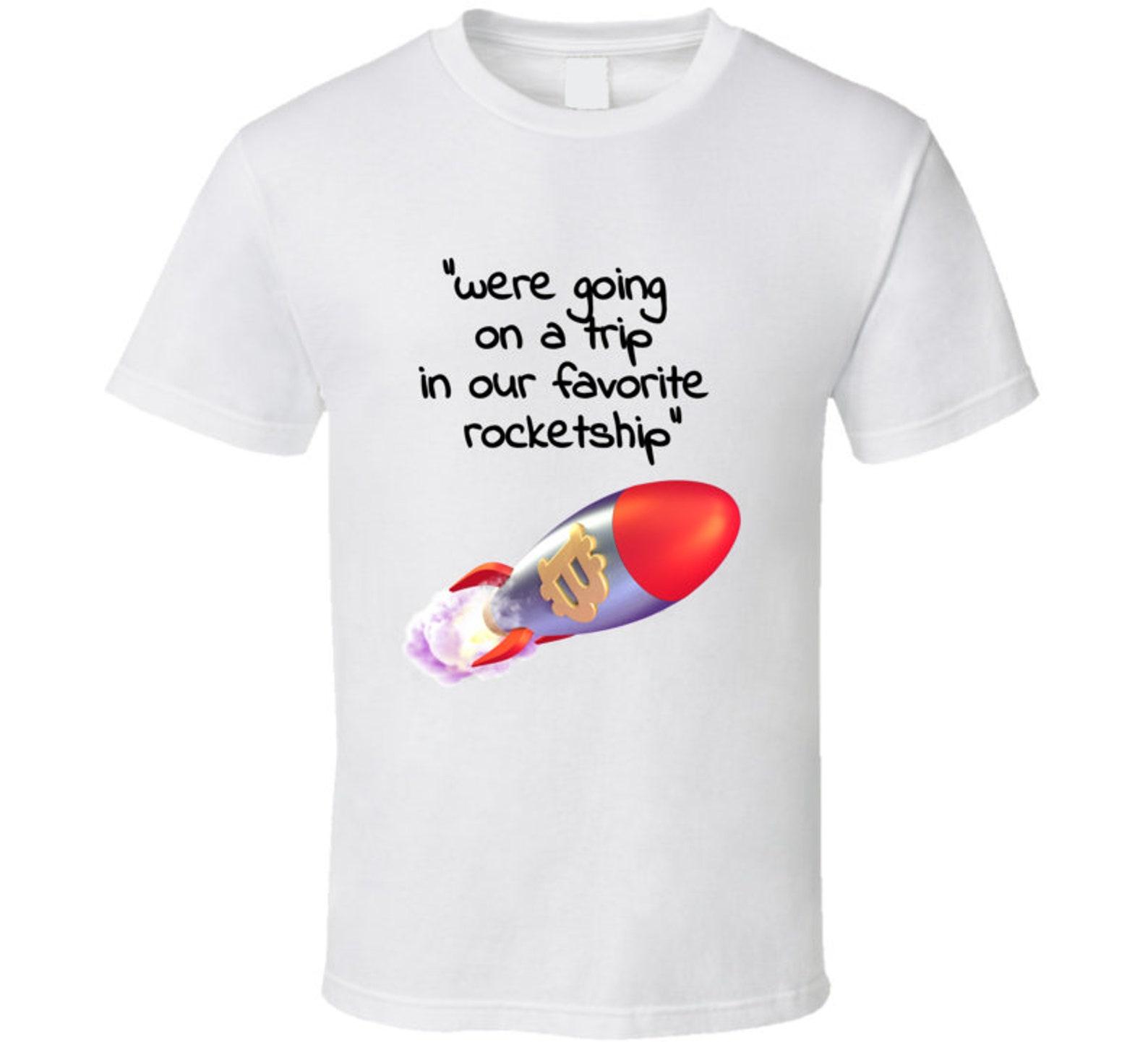 Bitcoin Rocket T Shirt 2XL