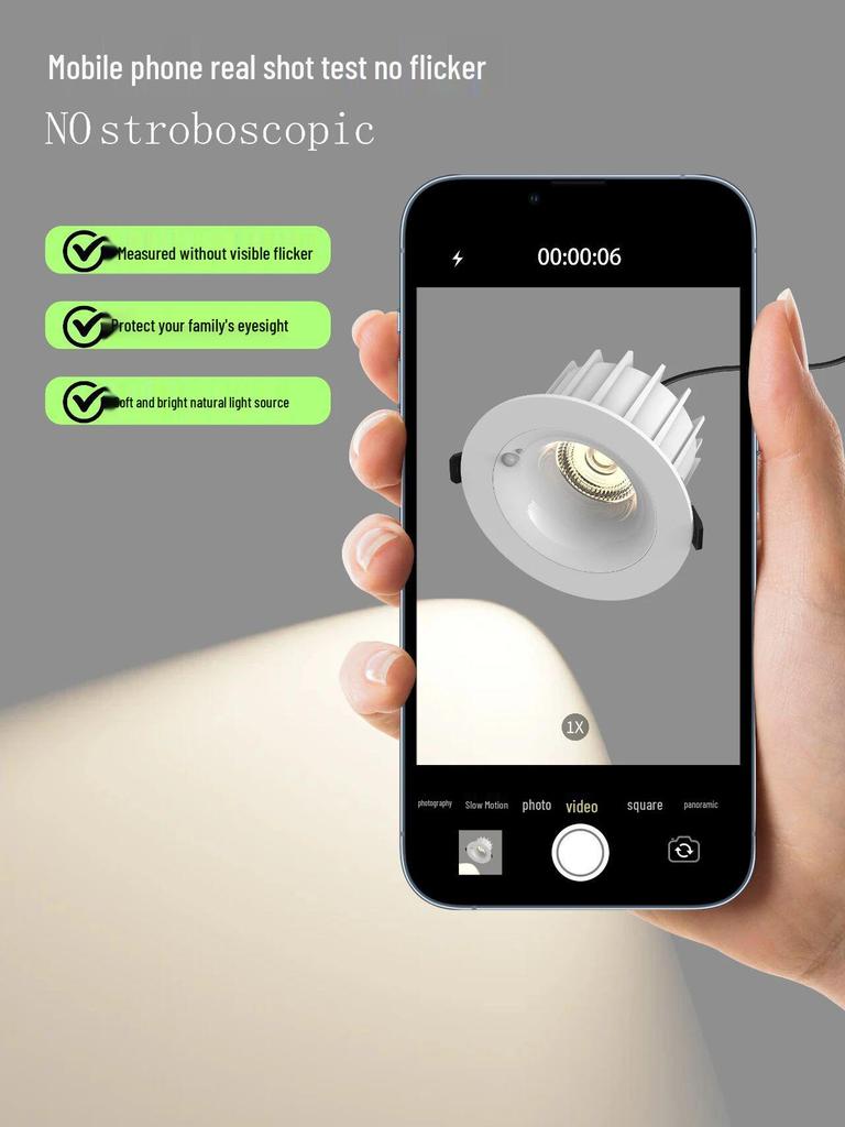 Full-Spectrum Anti-Glare Human Sensor Downlight for Home and Hotel Corridors