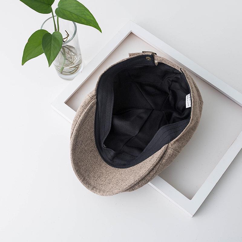 Korean Style Summer Linen Retro Beret for Women & Men - Versatile Thin Duckbill Hat, Trendy for Autumn & Winter