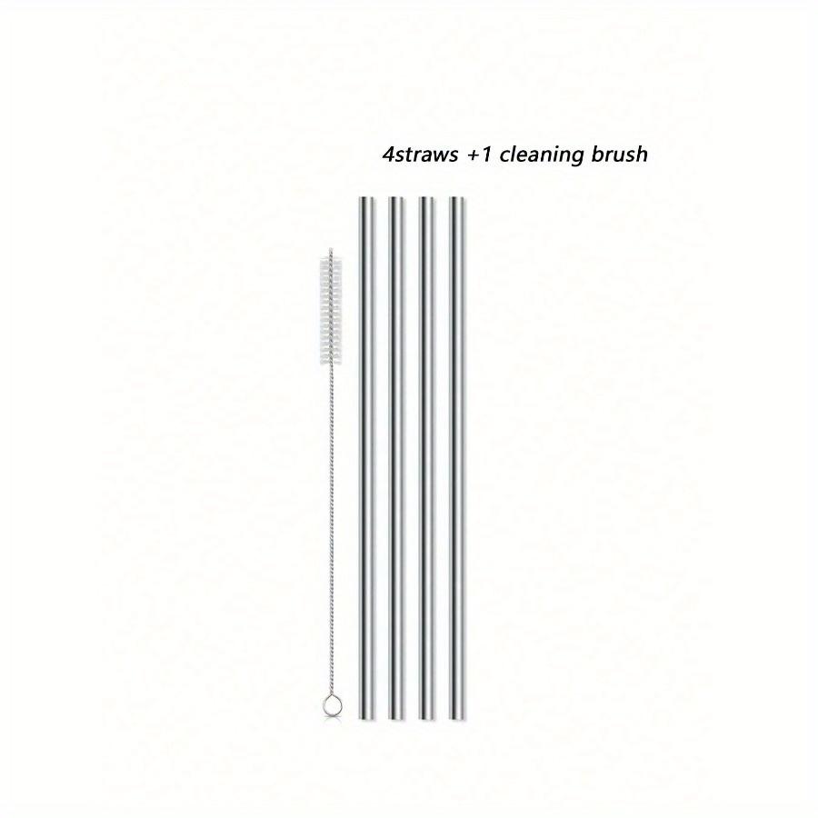Stainless Steel Metal Drinking Straws Set With Cleaning Brush, For 40oz Tumbler Cups, Ideal For Cold Drinks & Juices, Summer, Kitchen, Christmas Gift