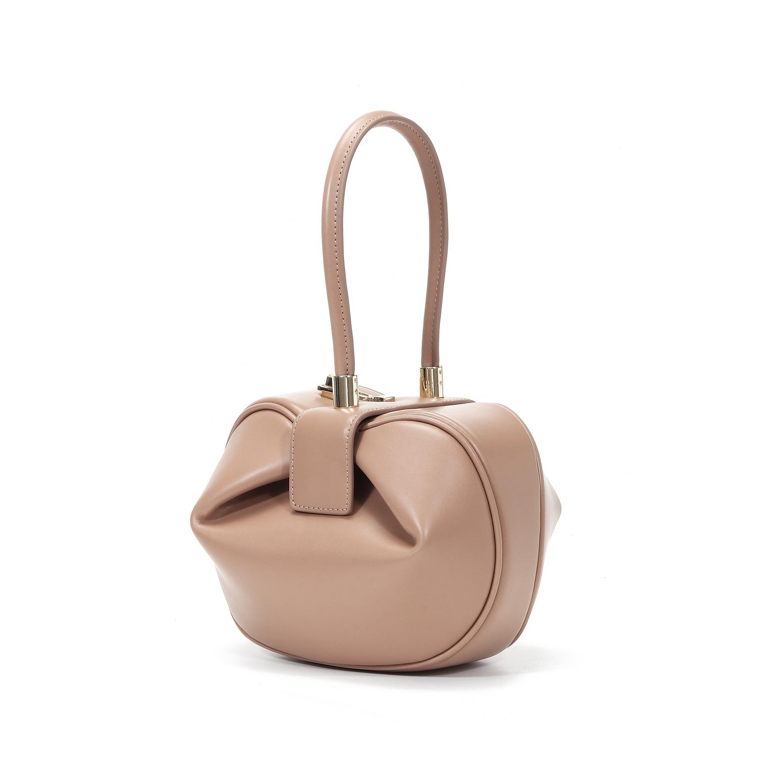 Bags women s new 2025 shoulder bag women s Korean version leather women s bags fashion dumplings wonton women s bags satchel bags