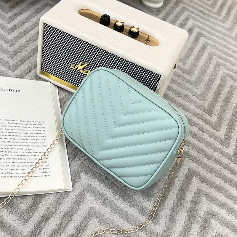 Small bag chain shoulder crossbody camera bag striped change mobile phone women's bag