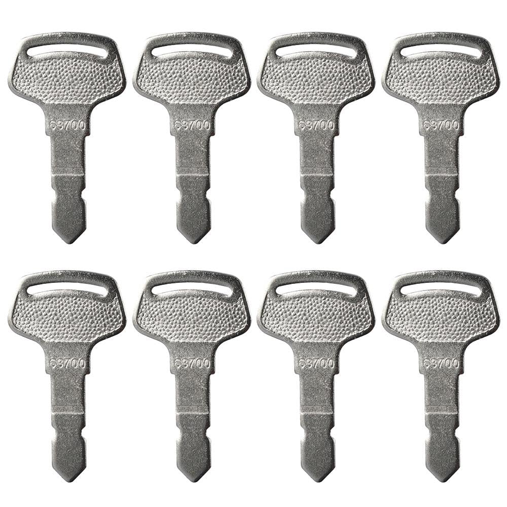 8 Pcs 15248-63700 Ignition Key Replacement Car for Assesso Parts Kubota B Series Tractor New Holland, Case IH