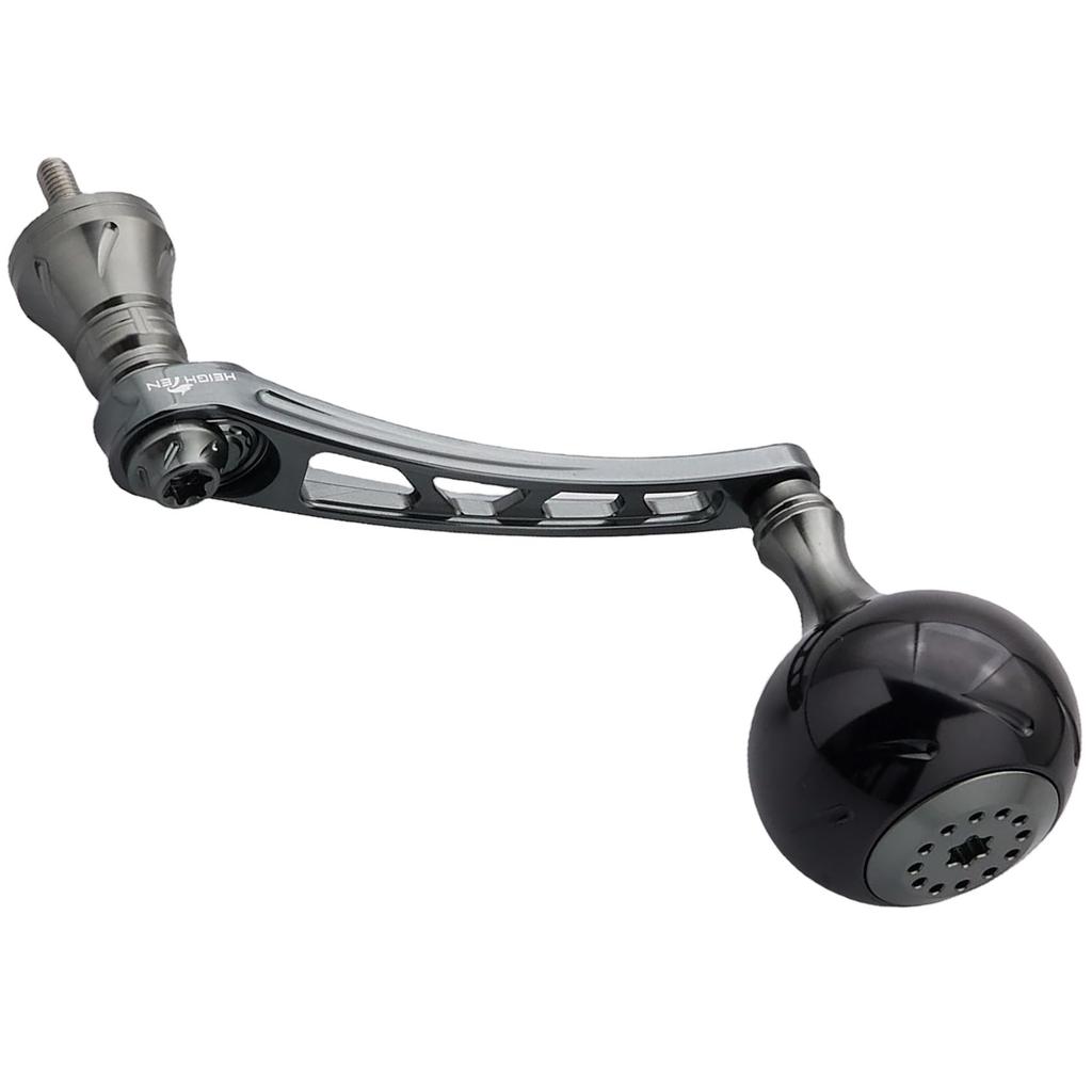 HEIGHTEN Adjustable Reel Handle with 38mm Compatible with Shimano and Daiwa Spinning Aurora Series Dark Gray 65-70mm Knob, Reels, (Black &