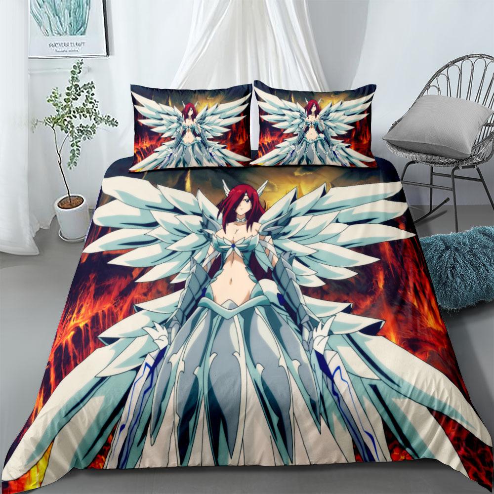 Anime Fairy Tails Kids Bedding Set King Queen Double Full Twin Single Size Hedgehog Bed Linen Set