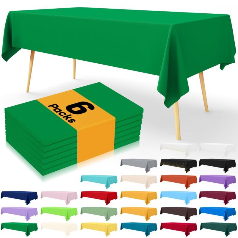 Homaxy Versatile Disposable Table Cloth  Plastic Waterproof Tablecloth Decorative Rectangle Table Covers of Party Camping Picnic
