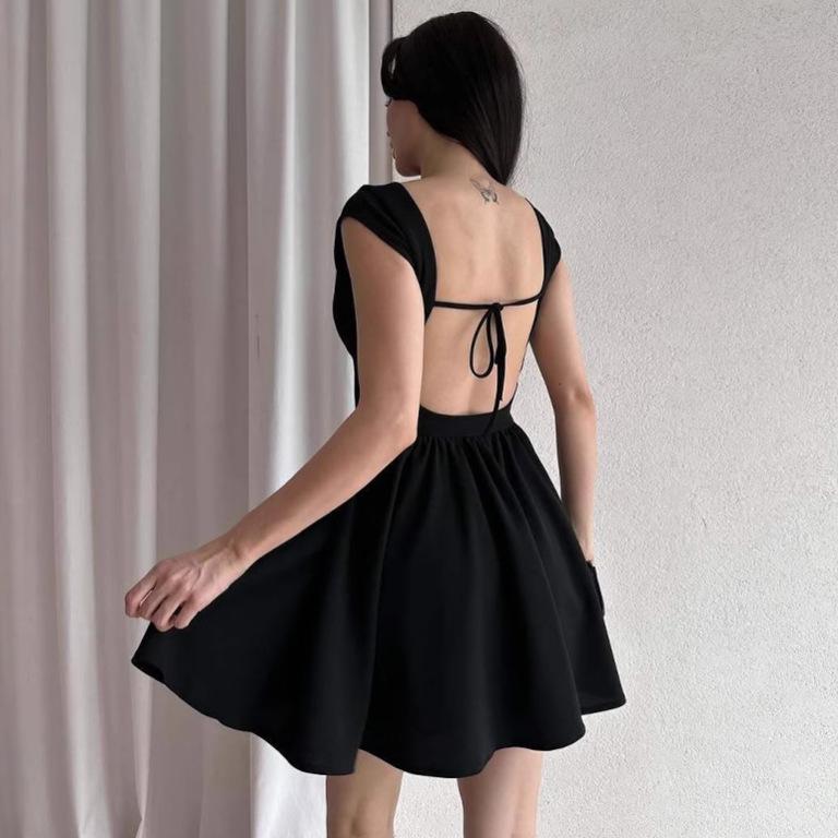 Summer 2025 European & American Women's Backless Bandage Sleeveless Slimming Short Dress