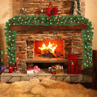 Christmas Decoration Rattan Colored Lights For Door Frame Porch Fireplace Decor