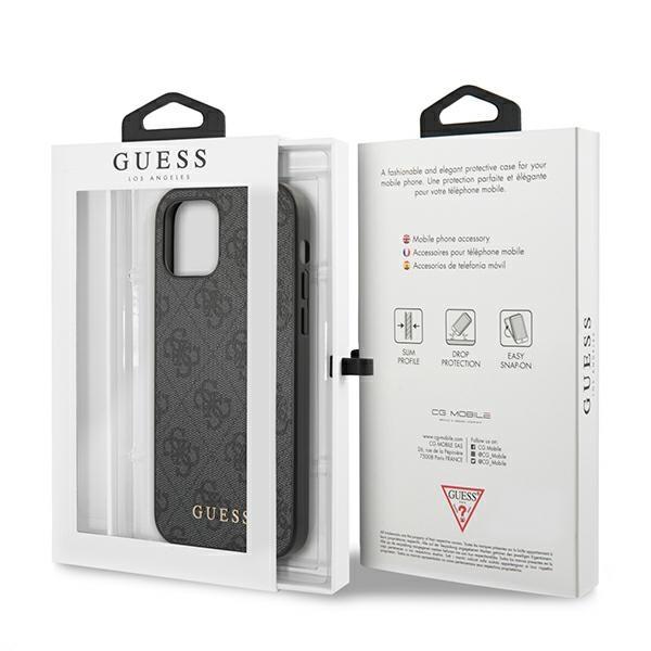 Guess Guhcp12Mg4Gfgr Iphone 12 / 12 Pro6,1 Grå/Grey Hard Case 4G Metall Gull Logo