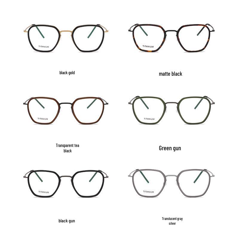 Linde Pure Titanium Women's Literary Fashion Glasses, Retro Acetate Frame for Business or Commute, Unisex Style