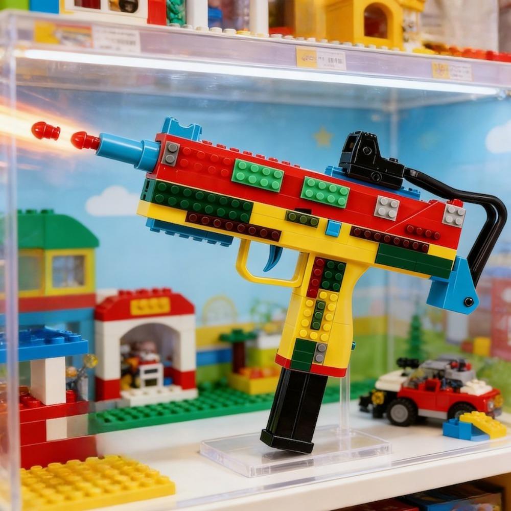 Building Block Continuous Firing Toy Gun Can Be Fired Shell Throwing Empty Hanging Gun Model Outdoor Game for Boys Adult