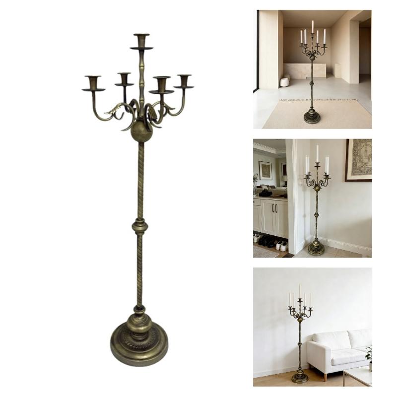 IJzeren Vloerstaande Kandelaar Kaarsenhouders met Stabiele Basis Taper Kandelaar voor Familie-evenement en Buitenactiviteit