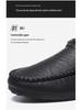 Men's Handmade Soft-Soled Leather Loafers: Wear-Resistant, Trendy, Low-Top Slip-Ons for Casual and Business Wear.
