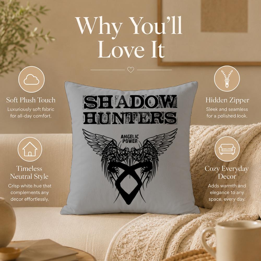 TV S-ShadowhuntersS Cushion Cover Double-Sided Printed Pillow Cover Hypoallergenic Dust-Mite Proof
