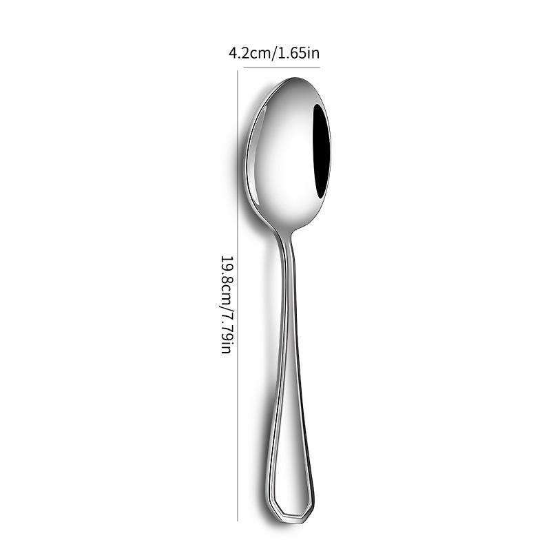 Cross-Border Cutlery Set: Knife, Fork, Soup Spoon, Dessert Spoon for Household, Hotel, or Restaurant Use.