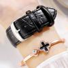 Luxury Women Watch Circle Crystal Black Dial Big Diamond Ladies Wrist Watches Female Silicone Strap Rhinestone Clock No Bracelet