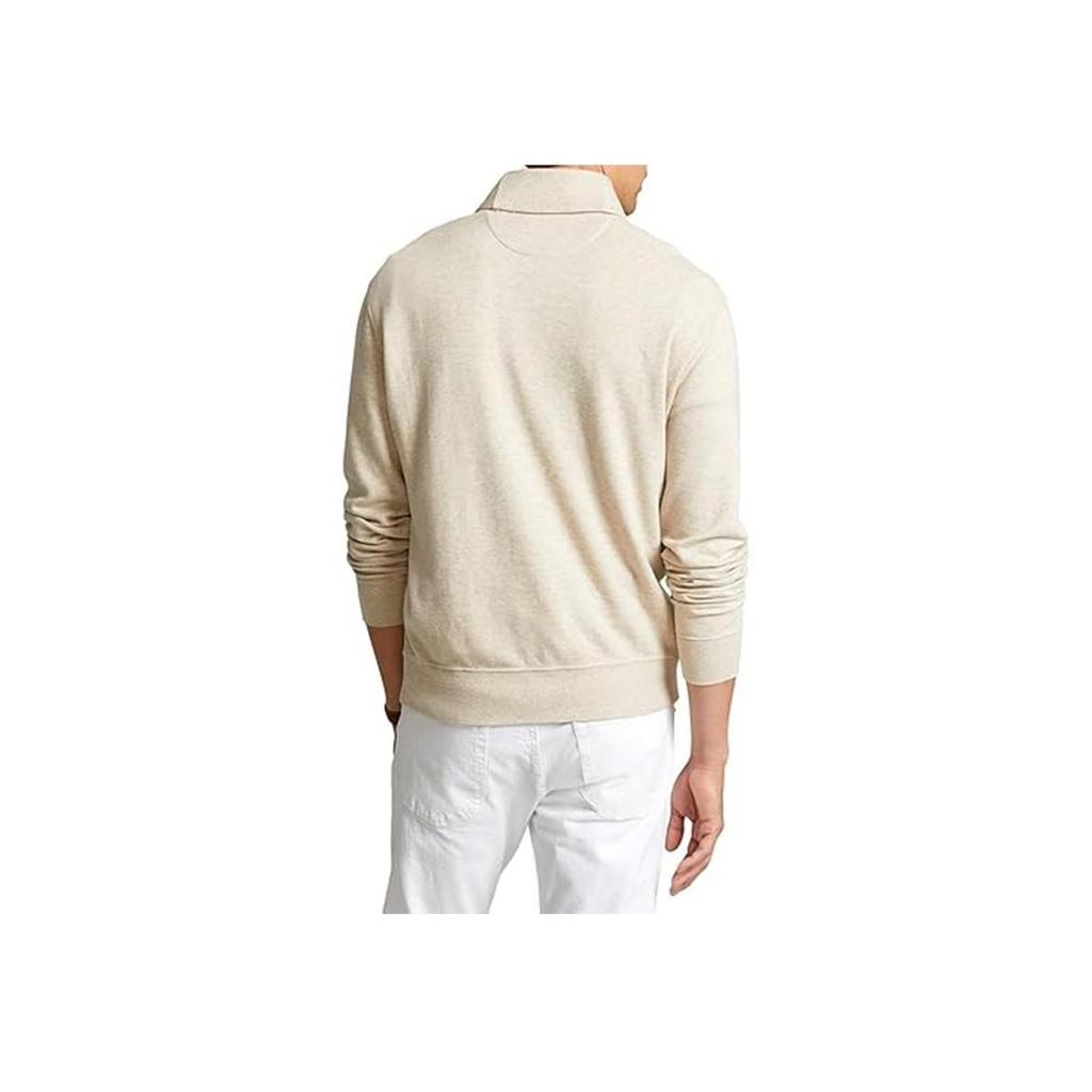 Polo Ralph Lauren Solid Color Long Sleeve Polo Shirt Men tops Beige 710877989-002