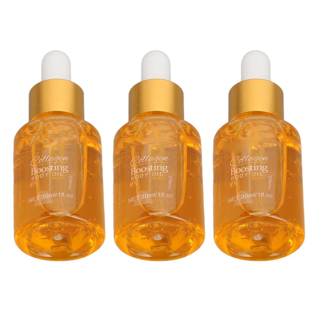 3 Pcs Collagen Boosting Body Oil 30ml Skin Firming Lifting Skincare Oil for Abdomen Arm Breast Buttock