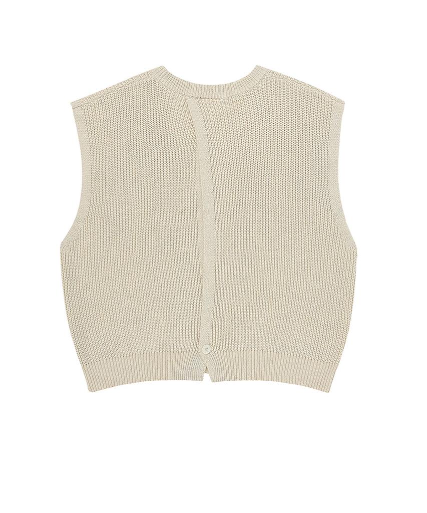 Openyard(Oy) Back Slit Knit Vest - Ivory