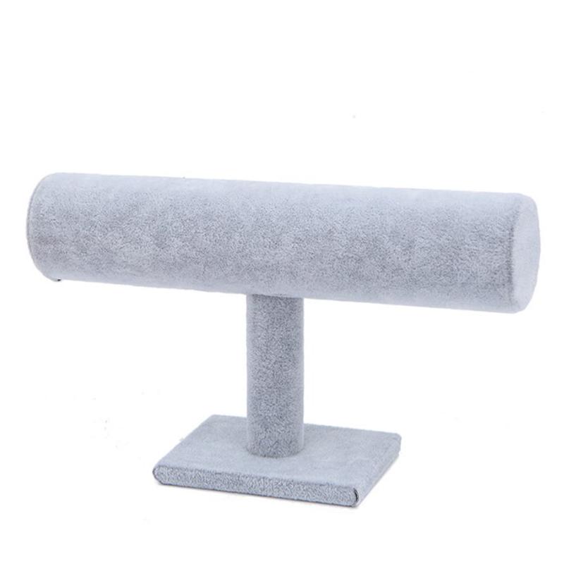 Single Tier Velvet Bracelet Chain Watch T-Bar Rack Jewelry Hard Display Stand