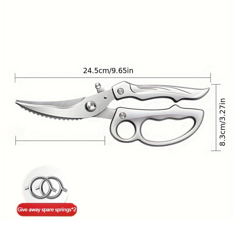 Multipurpose Kitchen Scissors Stainless Steel Scissors for Meat Vegetables,scrape Fish Scales Scissors Powerful Chicken Scissors