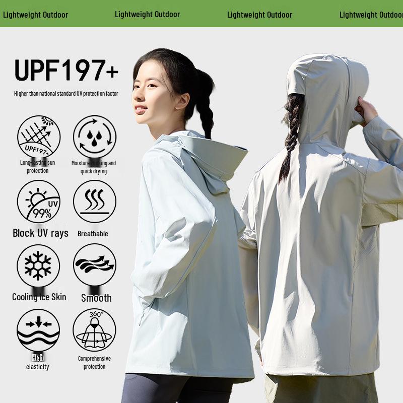 Unisex Hooded Ice Silk Sun Protection Jacket: Skin-Friendly, Breathable, Lightweight, and Cool.