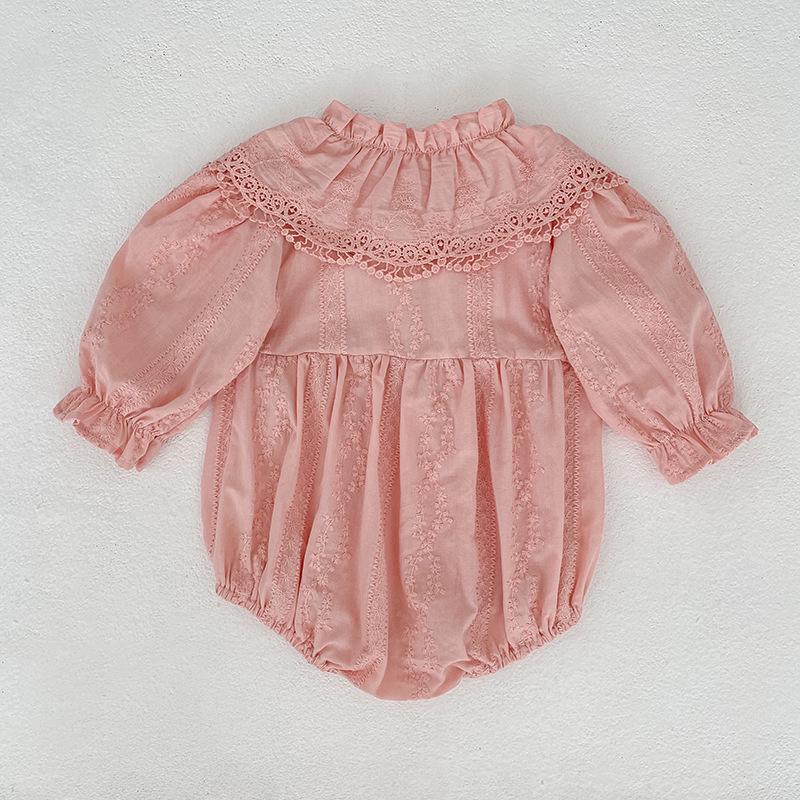Spring & Autumn Baby Girls' Long Sleeve Footed Romper Bodysuit