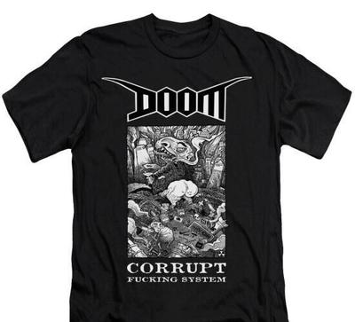 Doom - Korruptes verdammtes System T-Shirt, Musik Indie Rock Punk Gothic Unisex T-Shirt