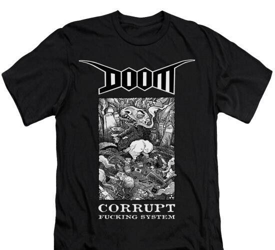 Doom - Corrupt Fu*king System T-Shirt, Music Indie Rock Punk Gothic Unisex Tee