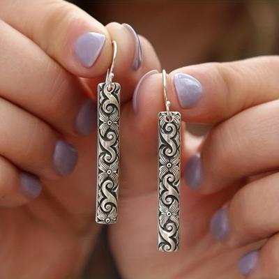 Fashion Simple Ladies Bar Pendant Earrings Women's Boho Retro Party Jewelry Texture Earrings