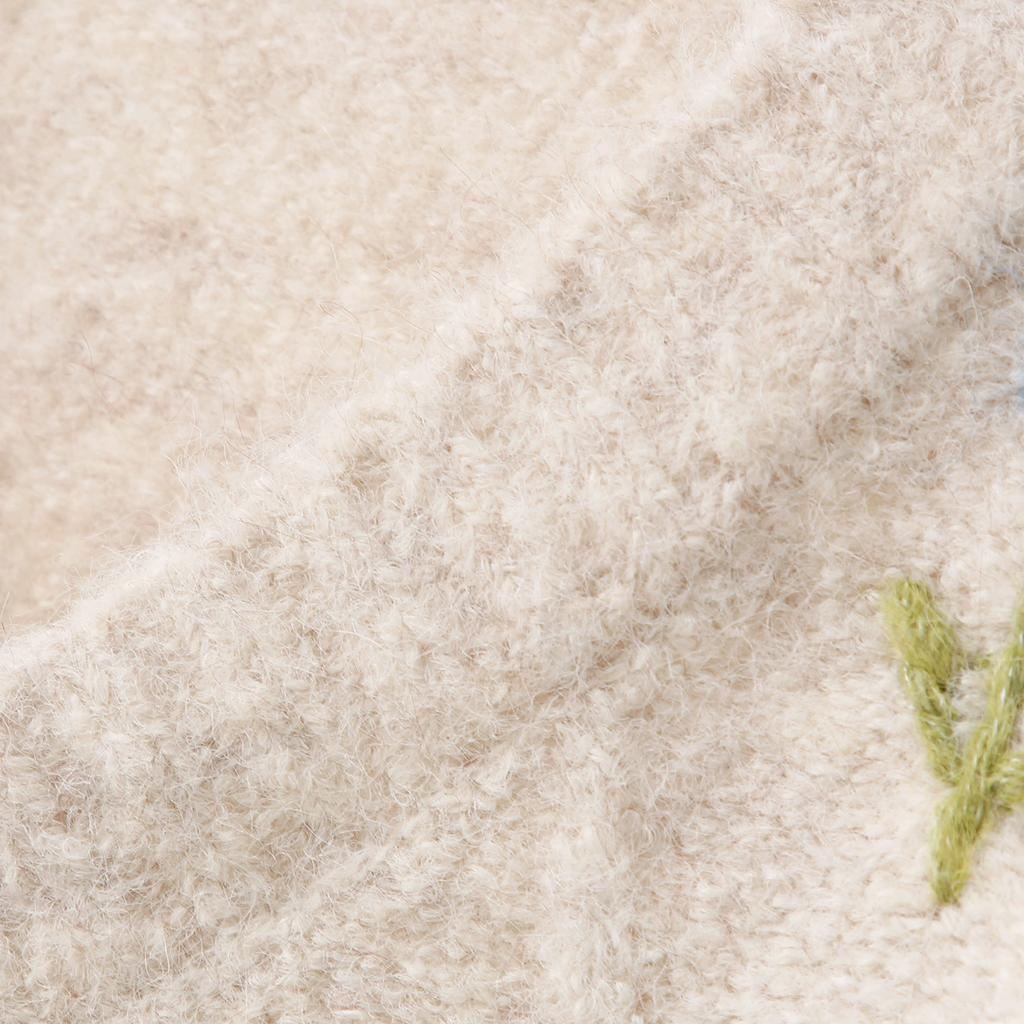 Dimanaf 2025 Autumn Women Bat Vest Sweaters Embroidered Flowers Knitting Buttons Casual Style Loose Sweater