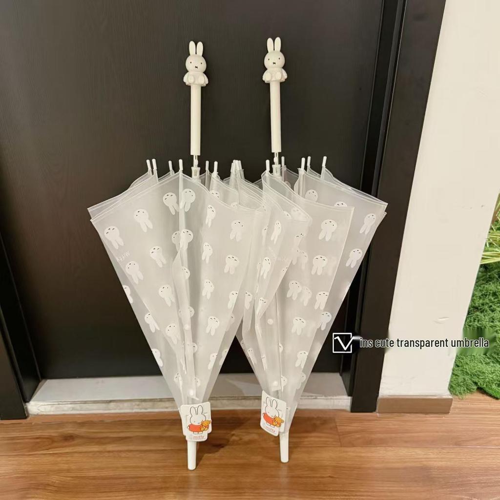 Miffy Ekologiczny Kreskówkowy Przezroczysty Parasol z Długim Uchwytem dla Dzieci