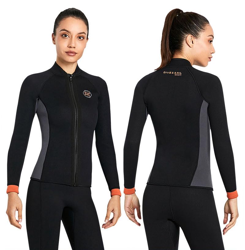

Dive Sail Wetsuit Jacket Wetsuit Vest Inner 3mm Thermal and Cold Protection Swimsuit XS for Women & (Top Only) [Used]