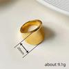 Creative Female Cold Wind Ring Simple Irregular Smooth Electroplated Embossing Closed Design Unique  Accessory