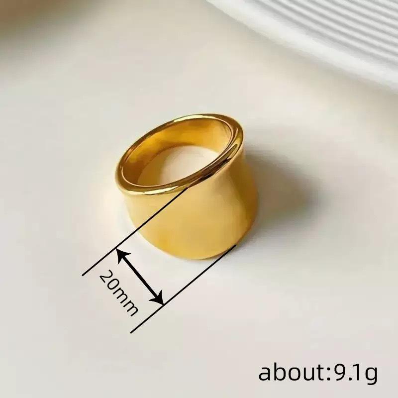 Creative Female Cold Wind Ring Simple Irregular Smooth Electroplated Embossing Closed Design Unique Accessory