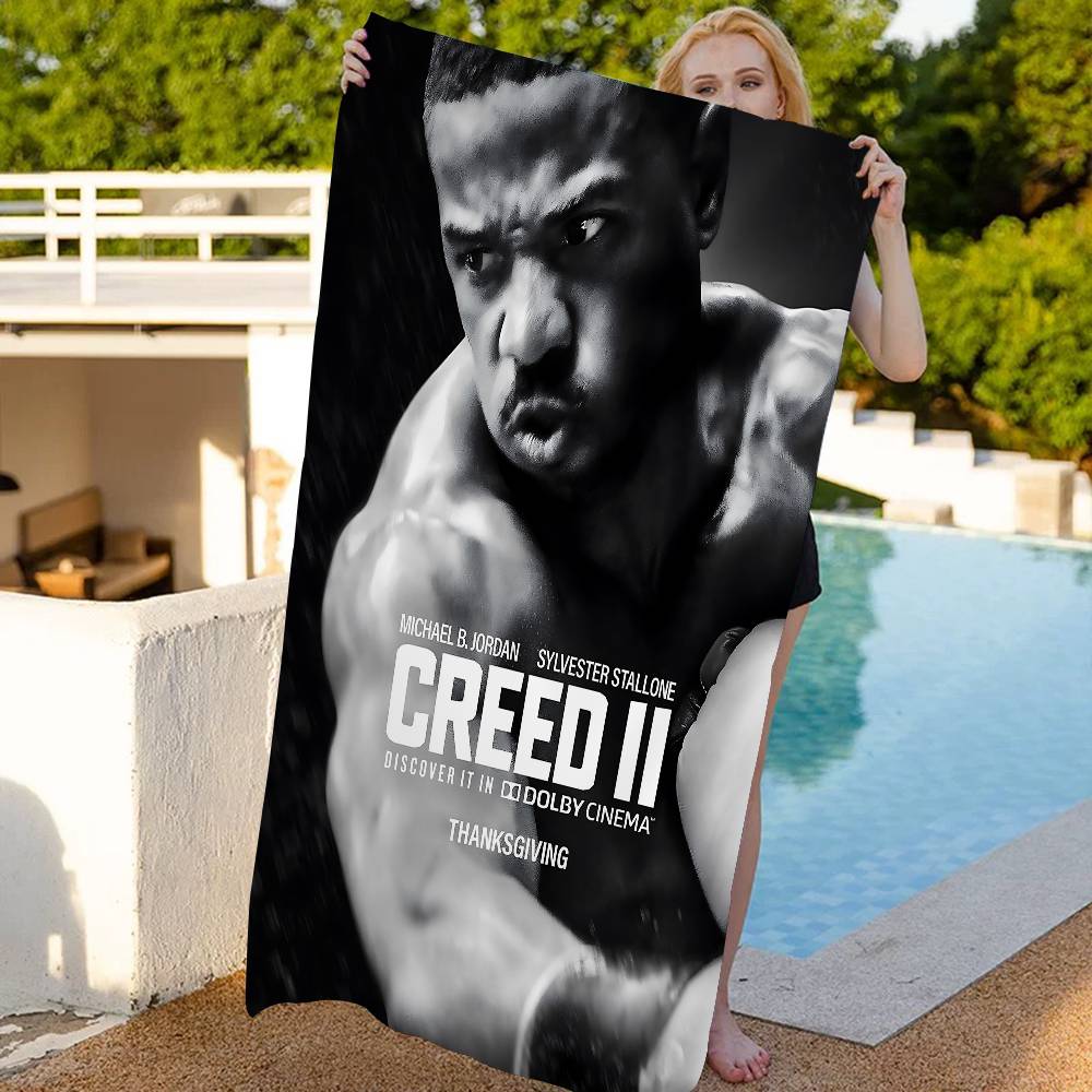 Boxing Fight Movie Creed II Microfiber Printed Beach Towel Mountain Climbing Yoga Beach Swimming Running Absorbent Soft Towel