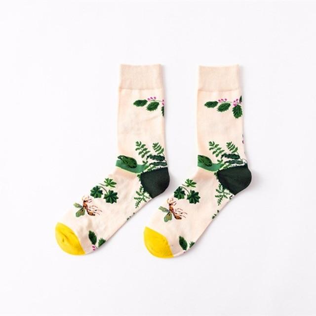 Novelty meias Flowers Birds Socks Winter Cotton Skateboard Chaussettes Novelty meias Flowers Birds Socks Winter Cotton Skateboard Chaussettes