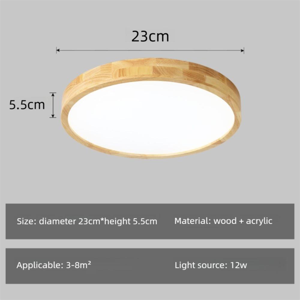 

Декоративное освещение Деревянная лампа с краями 3 цвета Круглый свет Современный светодиодный потолочный светильник Спальня 23cm