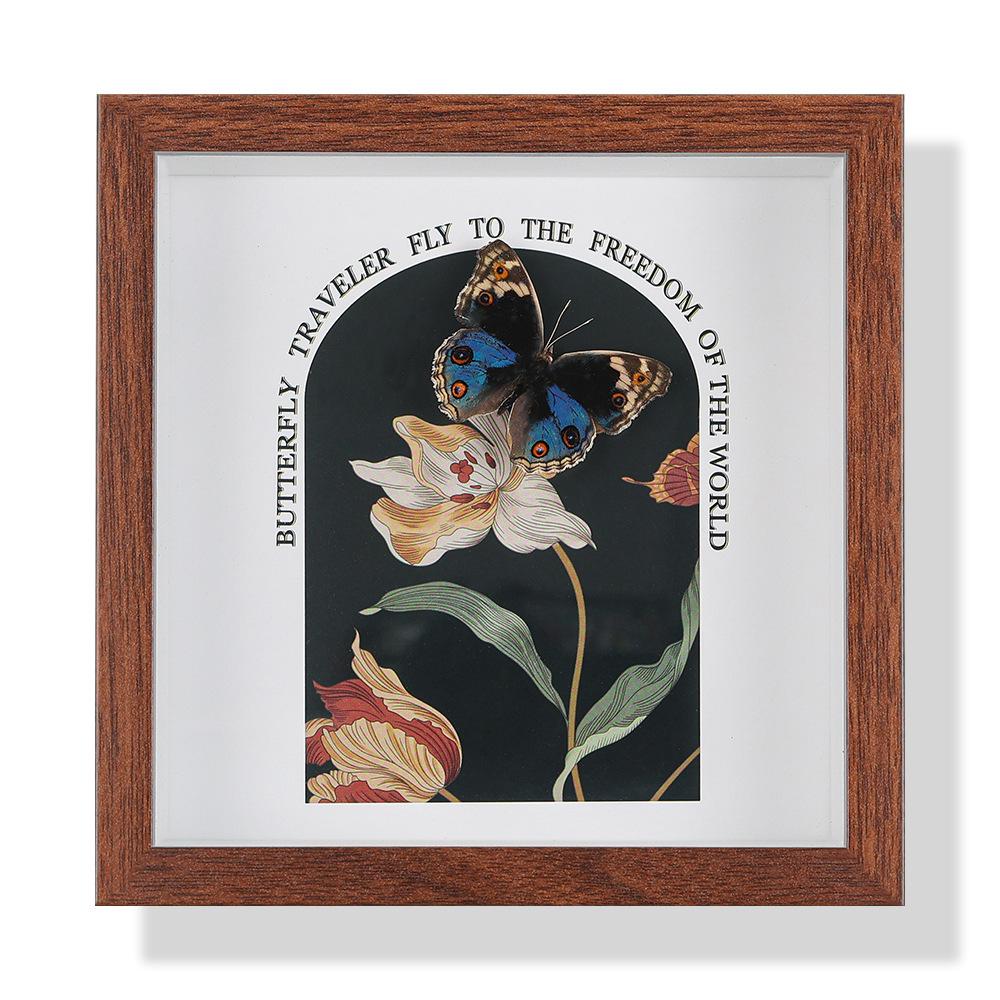 High-End Butterfly Specimen Photo Frame - Wooden Insect Decoration, Perfect for Home, Christmas, or Birthday Gifts