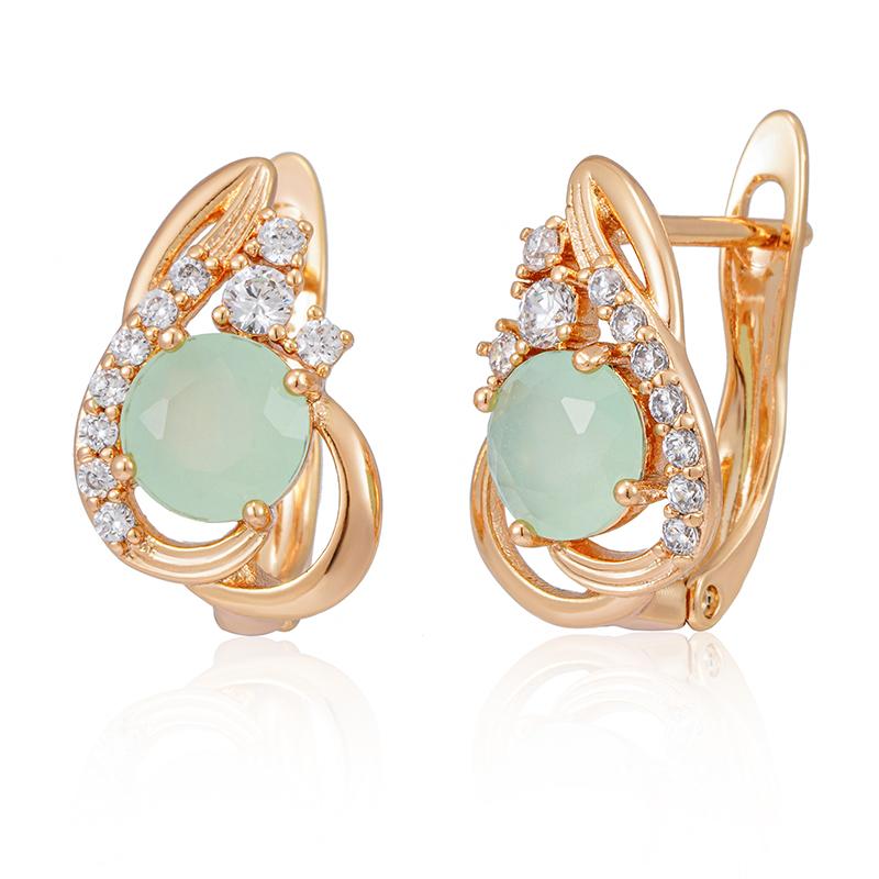 Piercingové náušnice Kinel pro ženy Smaragdově zelené roztomilé šperky