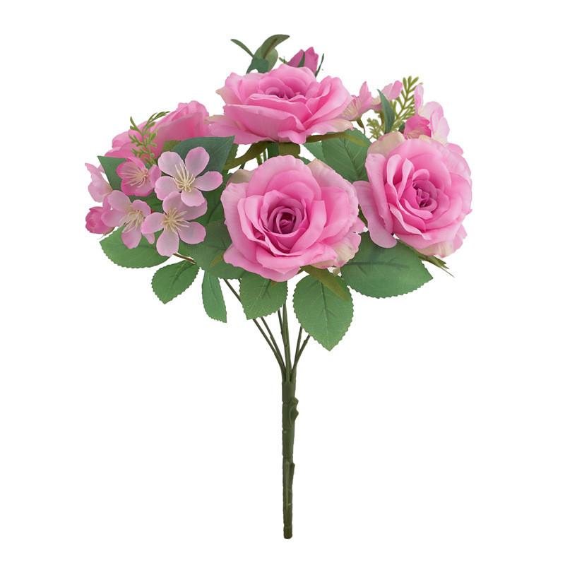 Purple Silk Rose Arrangement Fake Flower For Event Decor And Gift Presentation