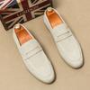 Fashion Spring New British Style Men's Comfortable Suede  Loafers Fashionable Soft Soled Men Breathable Business Casual Leather Shoes