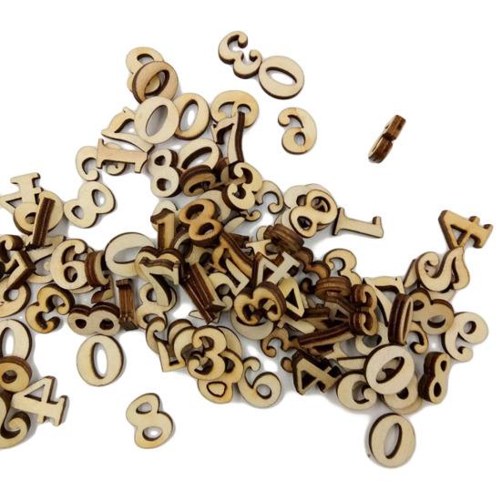 100 Pcs Mixed Wood Alphabet Letters Numbers Button DIY Craft Sewing