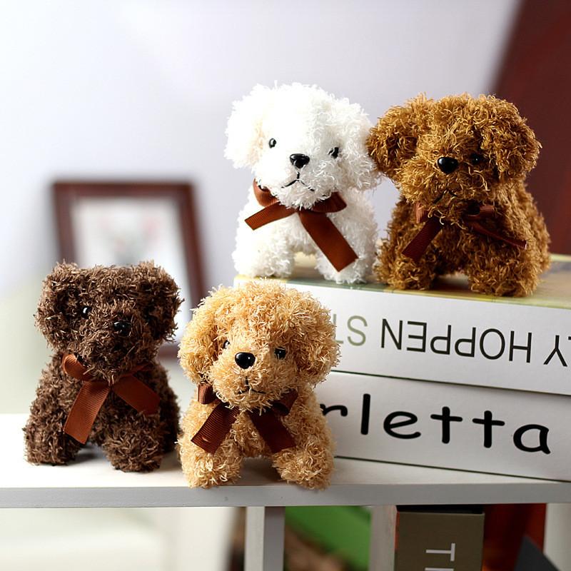 Adorable Teddy Dog Plush Keychain Miniature Stuffed Animal Bag Accessory 12cm