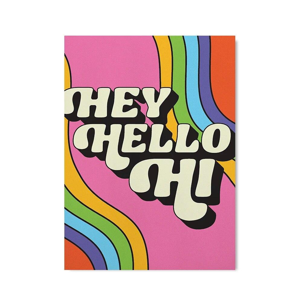 You Are Enough Colourful Quote Poster See Future Rainbow Illustration Print Wall Art Canvas Painting For Living Room Modern Home No Frame