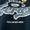 Boys and Girls Raglan Sleeve Short-Sleeved T-Shirt Summer Kidsren's Contrasting Color Letter Print Top Medium and Large Kidsren's Pure Cotton Clothes