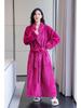 Comfortable Flannel Bathrobe: Thick Long Robe for Women & Couples In Autumn/Winter
