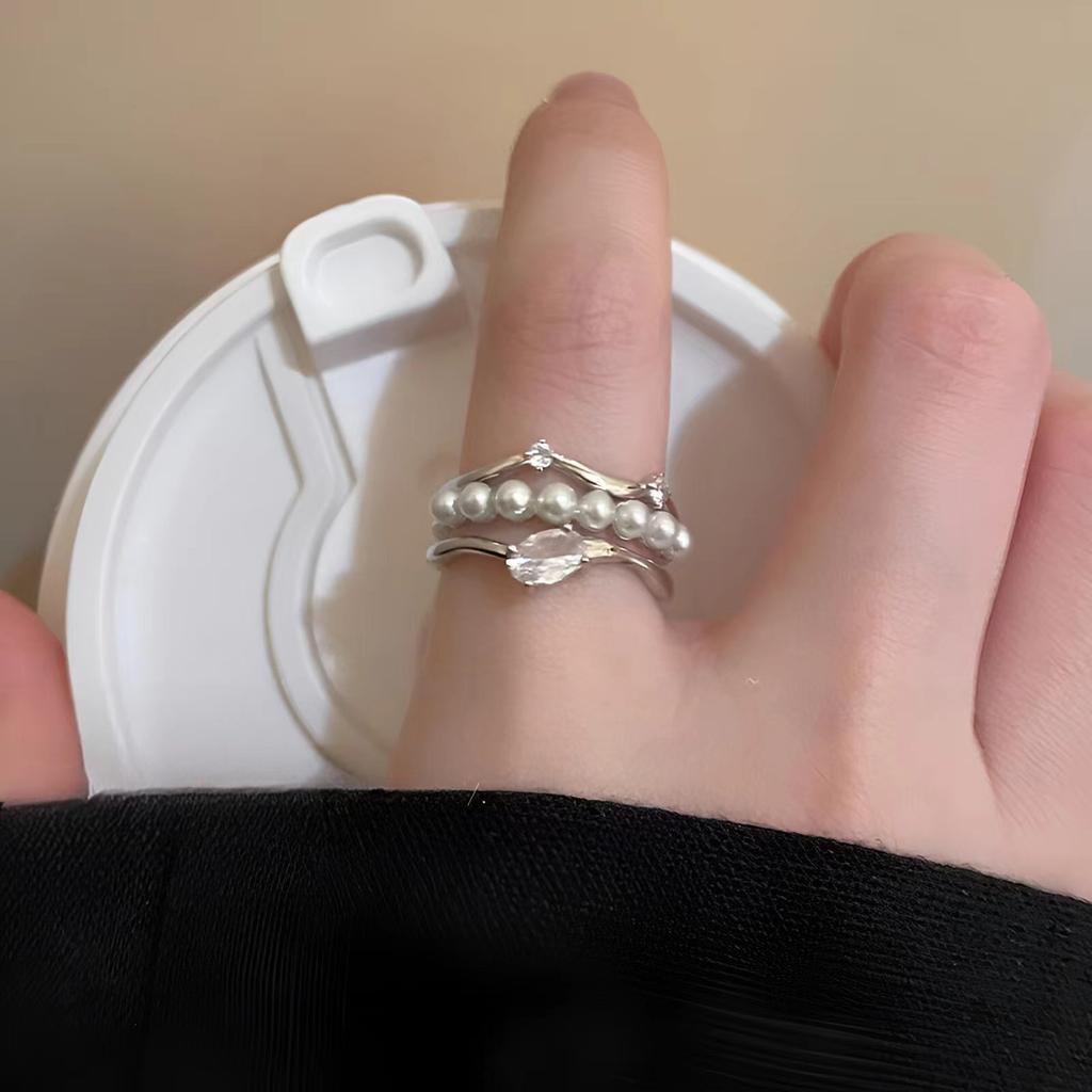 Classic Twist Chain Open Rings For Women Zircon Stainless Steel Geometric Twist Wrapped Couple Ring Wedding Aesthetic