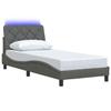 VidaXL Bed Frame with LED Without Mattress Dark Grey 90x200 Cm Fabric 3310644
